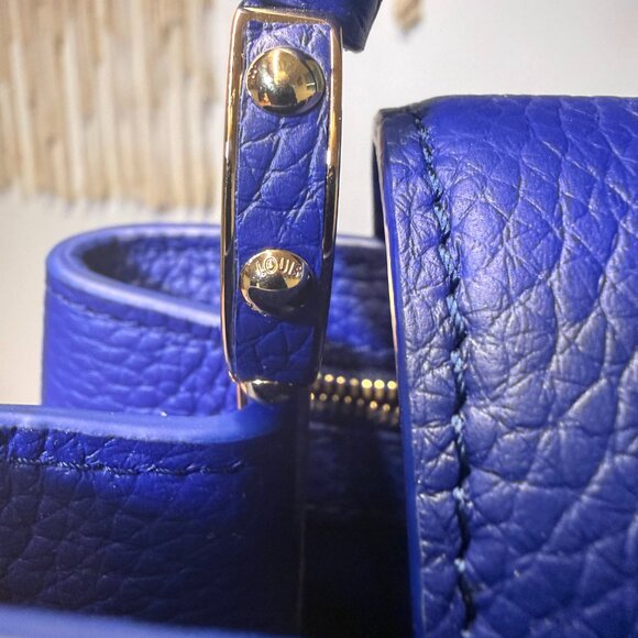 NWT Louis Vuitton Capucines BB Smalt Blue Taurillon Leather Bag - Gold Hardware - Picture 11 of 16